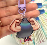 Muscle Pigeon Keychains